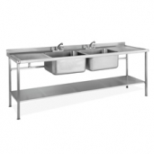 Double Bowl Double Drainer Sink complete with Stand