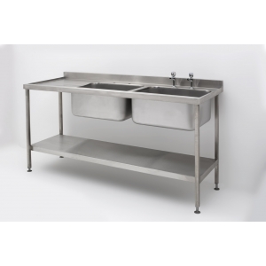 Double Bowl Single Drainer Sink complete with Stand
